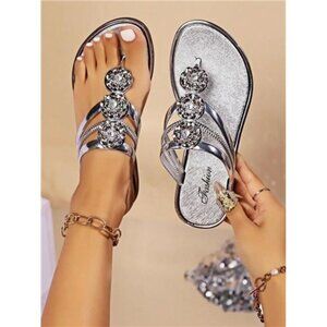 Thong Sandals, Casual Beach Travel Holiday Soft Bottom Non-Slip Flat Slippers